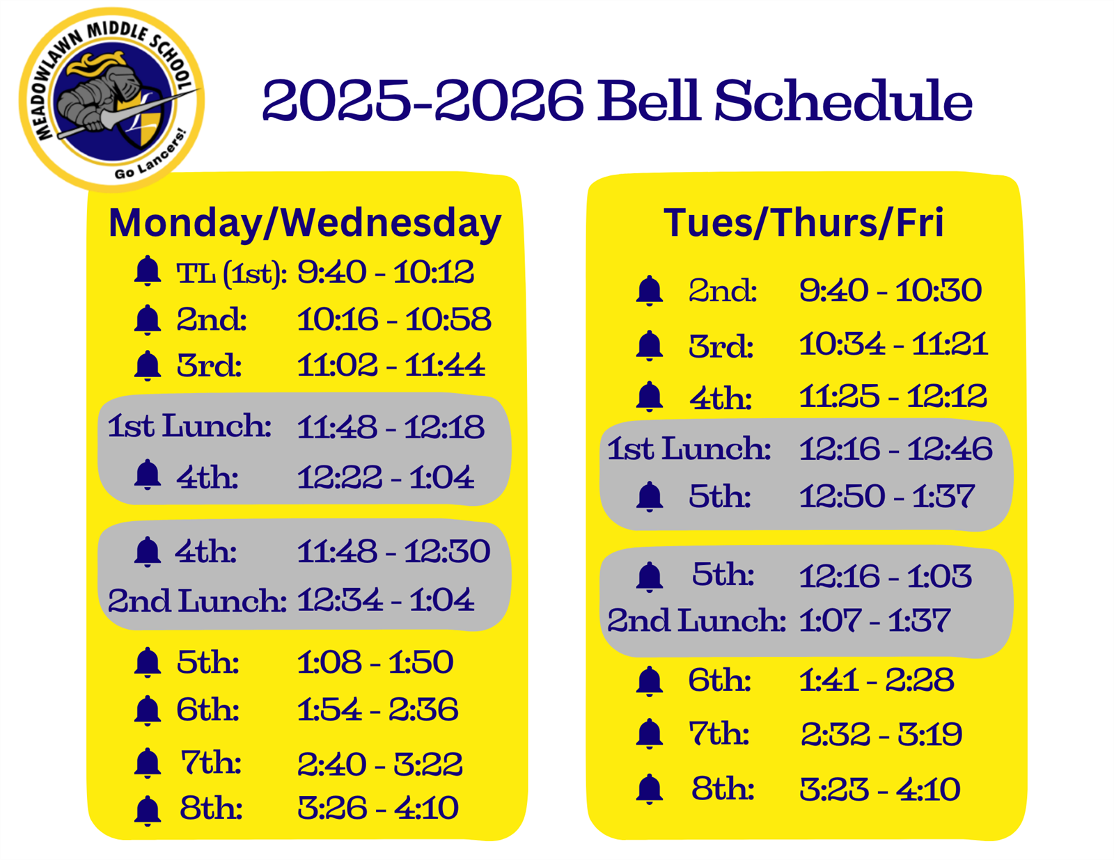 Bell Schedule